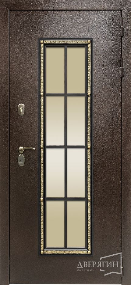 Входная дверь АГОРА Антик медь Лиственница Светлая М856 Дверягин